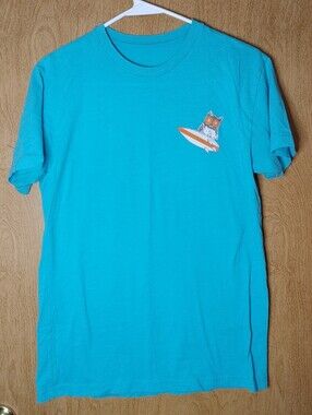 Unbranded Turquoise Hooters Graphic Tee with Surfing Owl